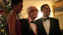 With President Barack Obama and First Lady Michelle Obama, during the Kennedy Awards, December 2009. 